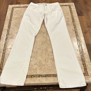 GAP Women's Extra Long White With Baby Blue Stitching Boot Cut Jeans Size 6 XL